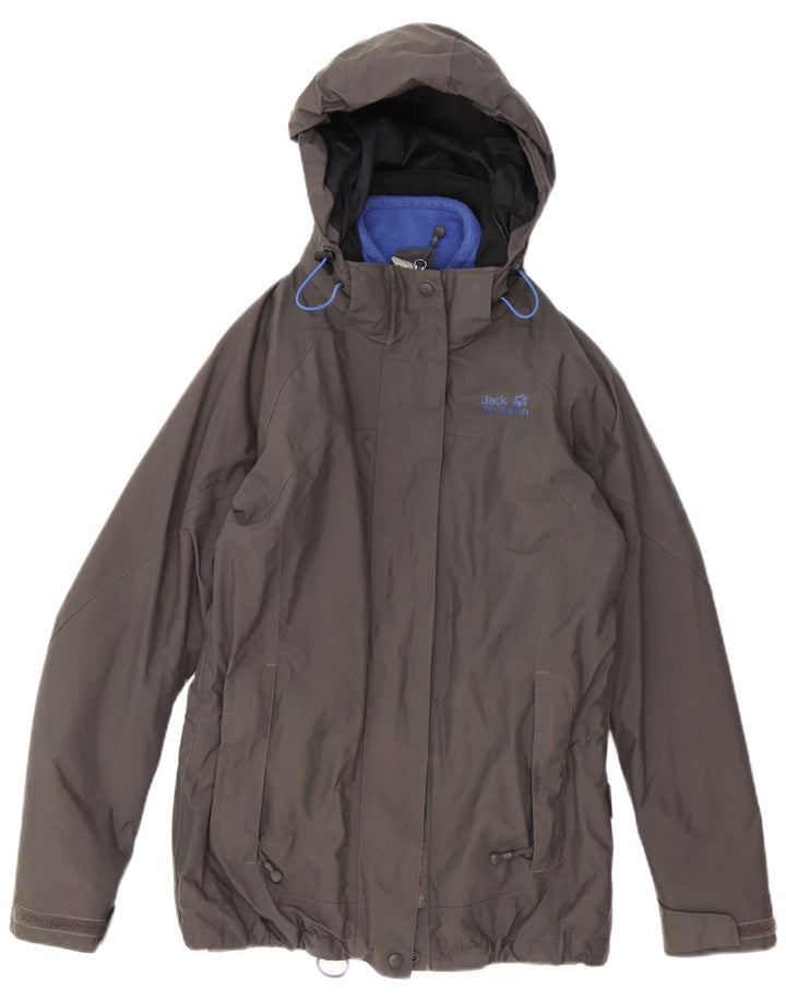 Jack Wolfskin ženska velika vjetrovka s kapuljačom UK 8 Mala siva