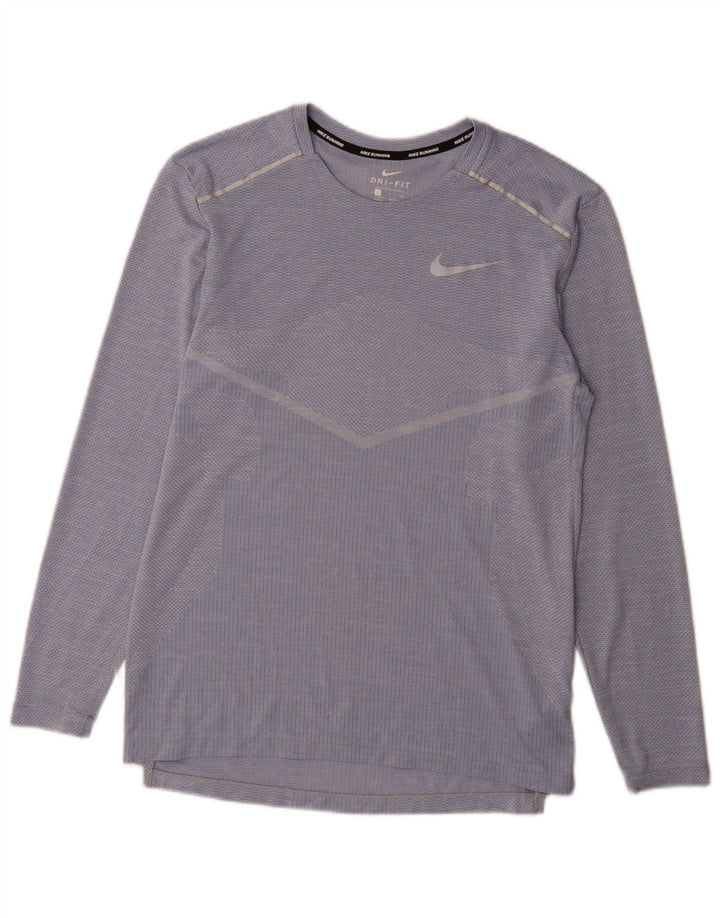 Nike Dri Fit majica dugih rukava s malim plavim prugama od poliestera