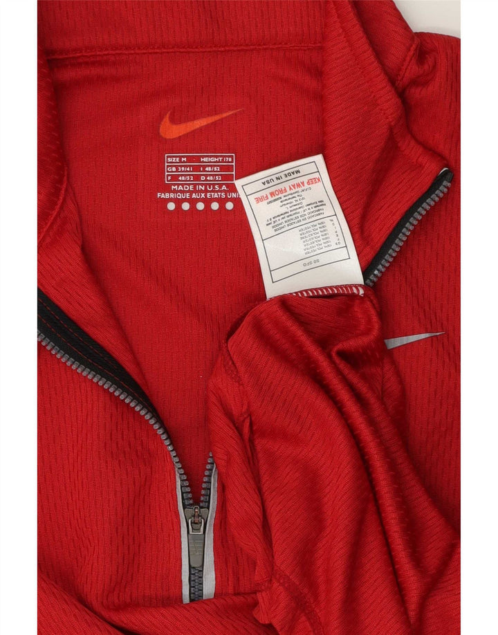 Nike Muška majica s izrezom i gornjim dijelom trenirke UK 39/41 srednje crvene boje od poliestera