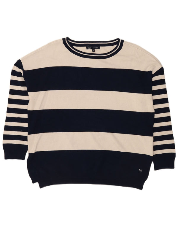 Crew Clothing Ženski pulover s ovratnikom UK 16 Veliki tamnoplavi na pruge