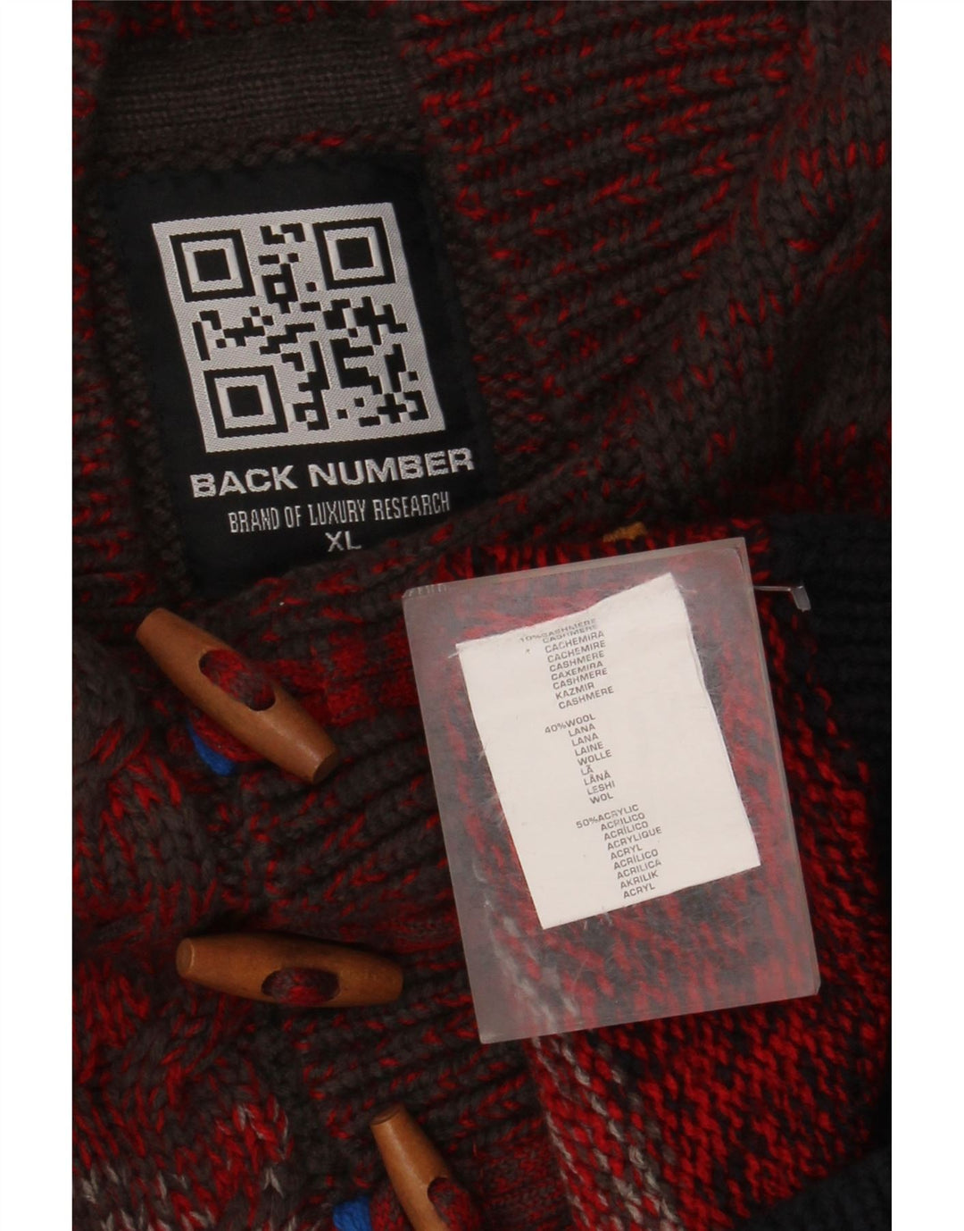 VINTAGE ženski džemper s dugmadima i ovratnikom UK 18 XL Red Colourblock