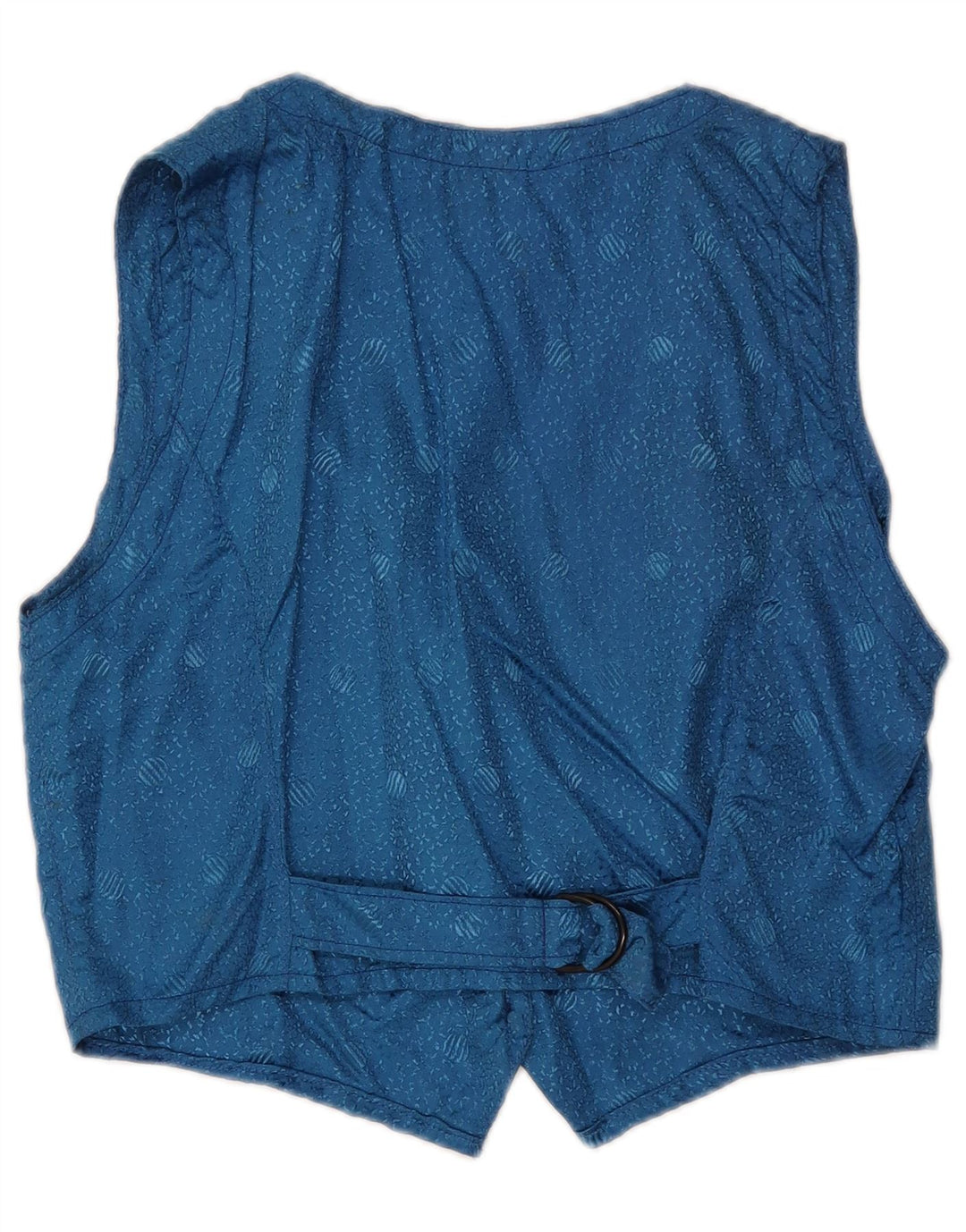 Vintage ženski prsluk UK 12 srednje plave geometrijske klasike