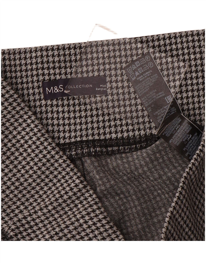 Marks & Spencer ženske tajice UK 14 velike sive houndstooth poliester