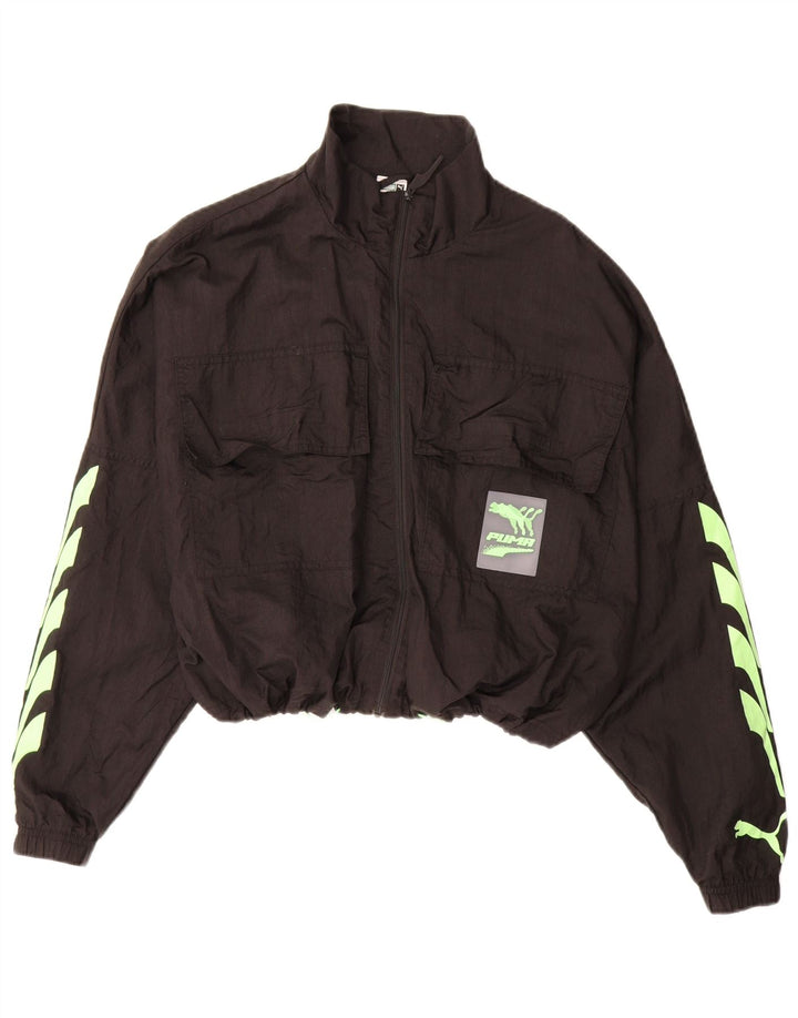 PUMA ženska gornja jakna trenirke Crop Graphic UK 14 Srednji crni najlon