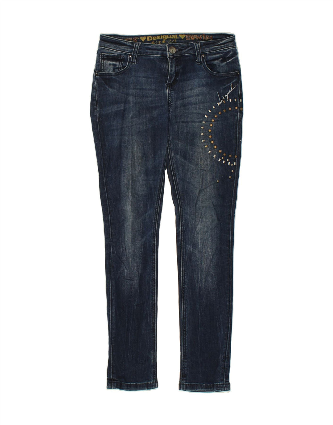DESIGUAL Womens Skinny Jeans W24 L28  Blue Vintage Desigual and Second-Hand Desigual from Messina Hembry 