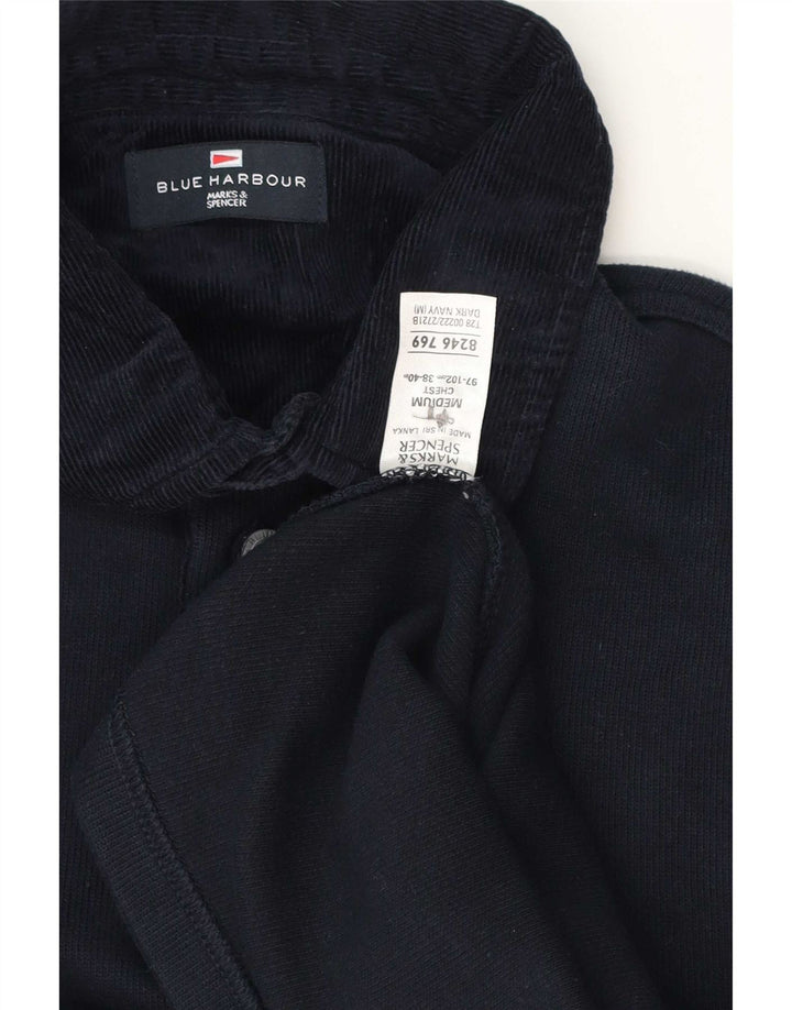 Marks & Spencer muška polo majica dugih rukava Blue Harbor Srednje tamnoplavi pamuk