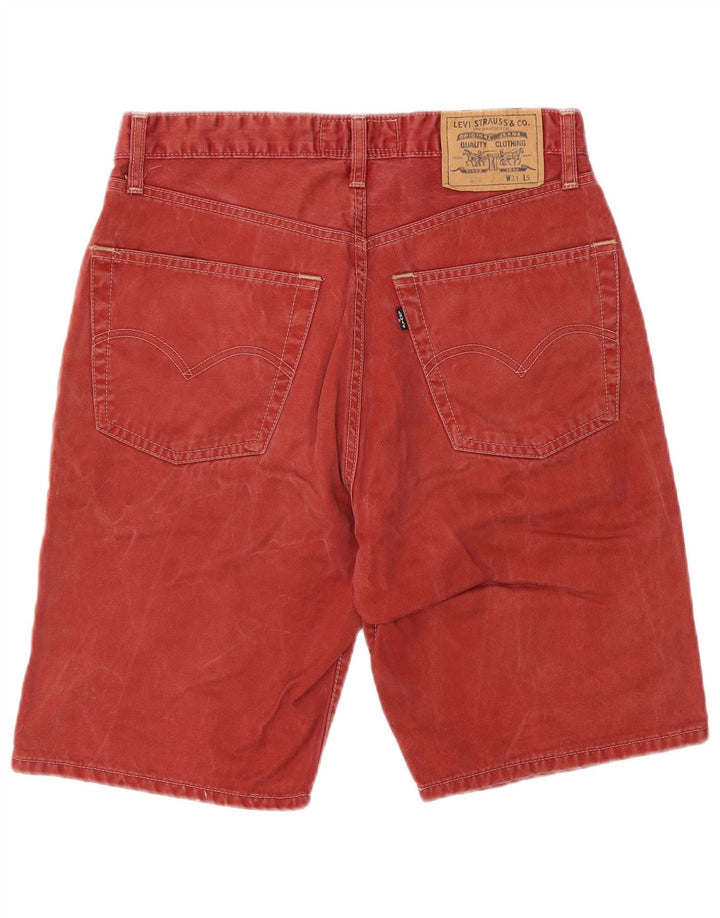 LEVI'S muške kratke traper hlače 476 W31 srednje crvene boje od pamuka