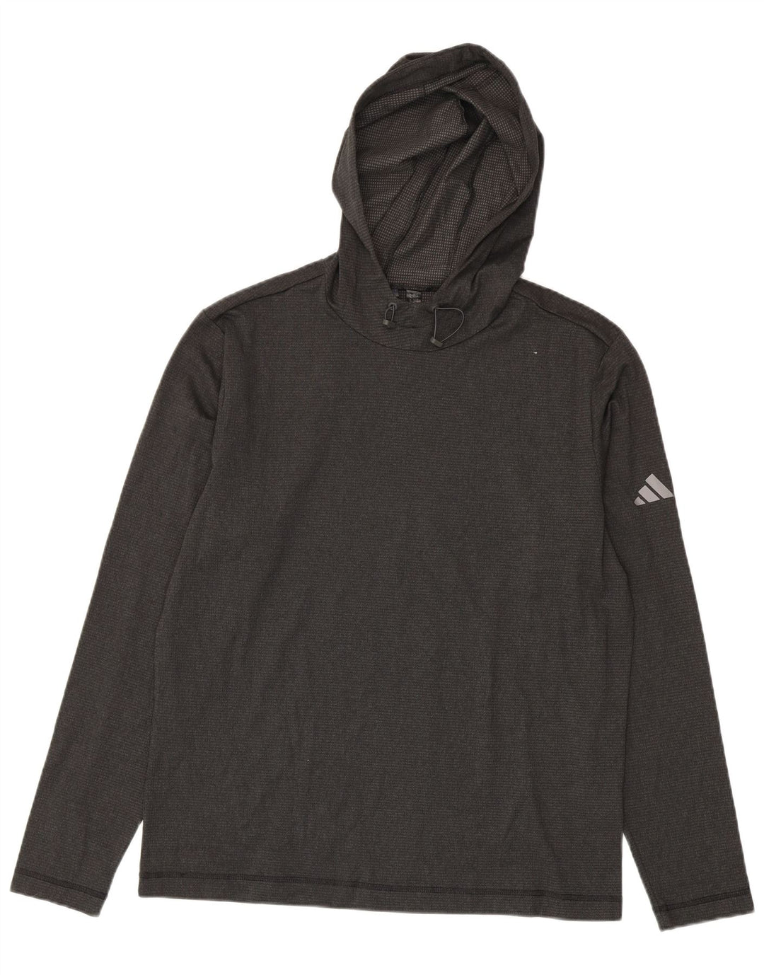 Adidas muška majica s kapuljačom i dugim rukavima srednje sive boje od poliestera