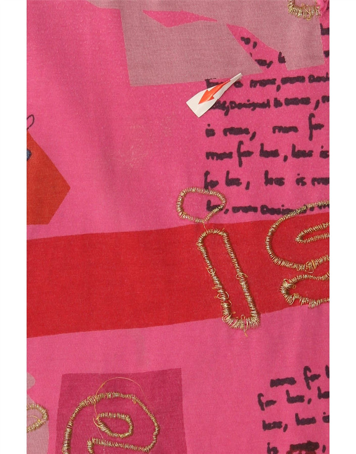 Desigual ženska grafička mini suknja srednje veličine W34 ružičasta