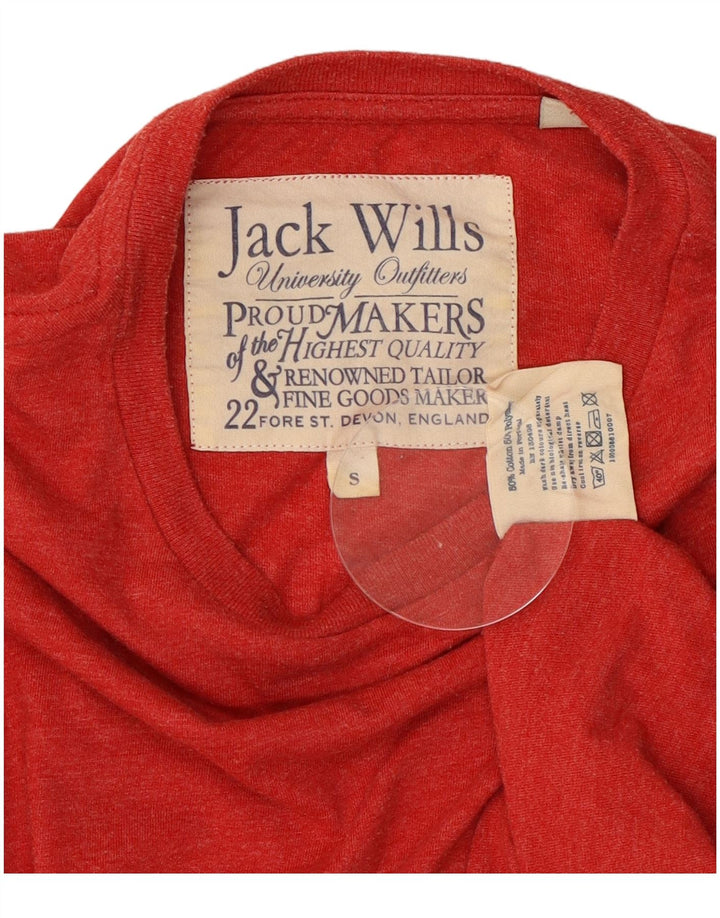 JACK WILLS Muška majica dugih rukava s grafikama, mala crvena pamuk