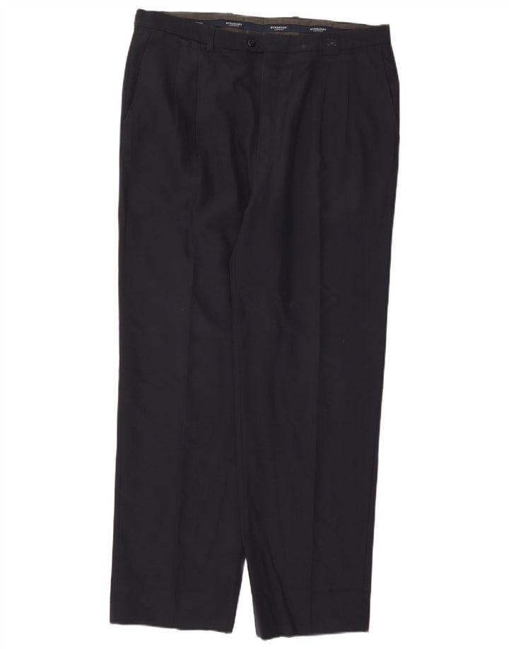 Burberry muške hlače s štipaljkama IT 48 srednje W36 L31 tamnoplava vuna