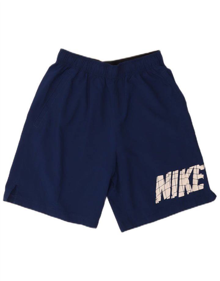 NIKE muške Dri Fit grafičke sportske kratke hlače srednje tamnoplave boje od poliestera
