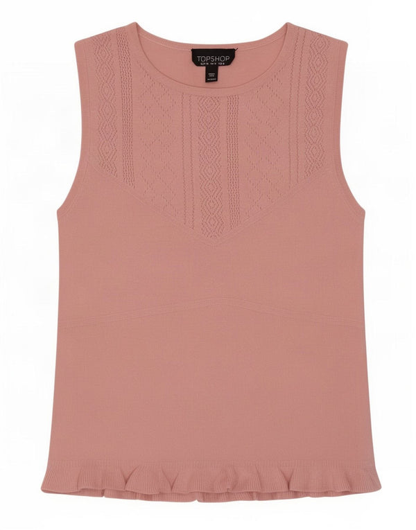 Topshop Ženska majica bez rukava UK 8 Mala ružičasta viskoza