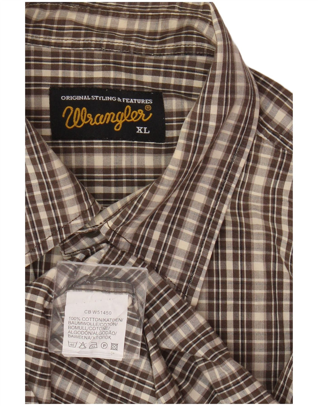 Wrangler muška flanelska košulja XL, smeđi karirani pamuk