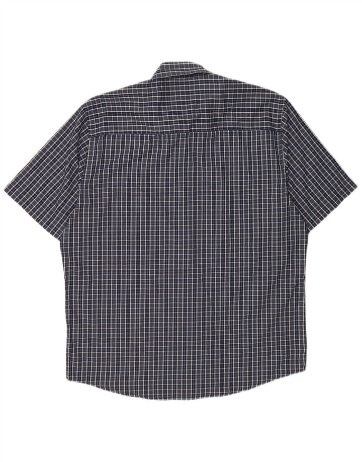 Pierre Cardin muška majica kratkih rukava standardnog kroja XL plavi karirani poliester