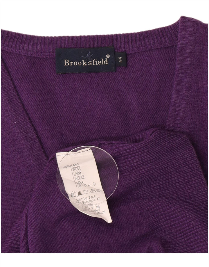 Brooksfield ženski džemper s V-izrezom IT 44 Srednje ljubičasta vuna