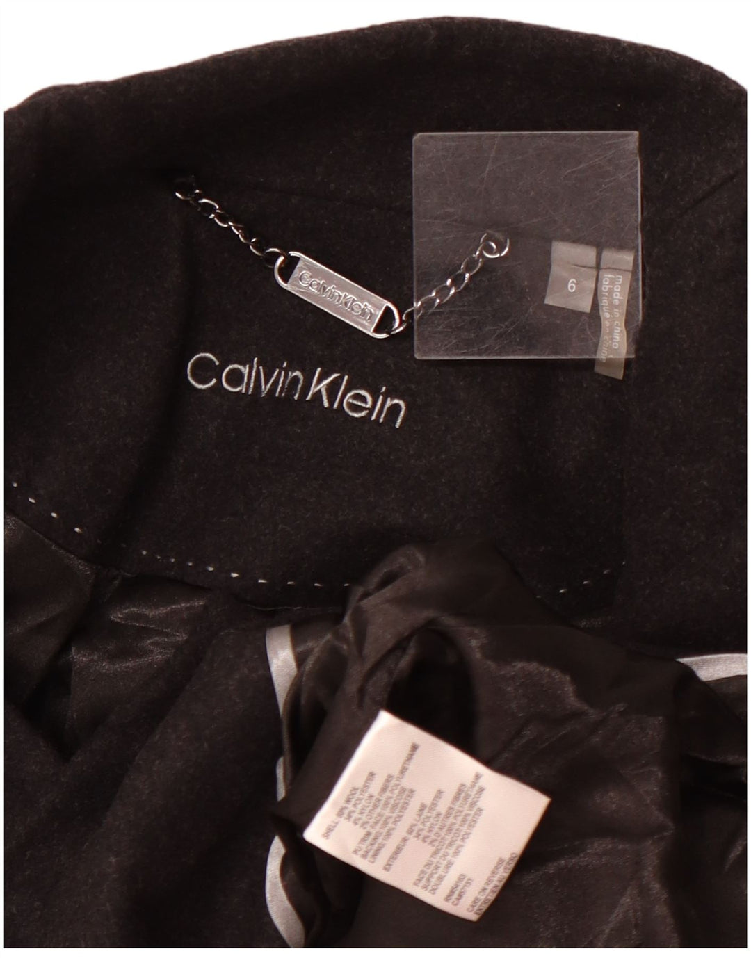 Calvin Klein ženski kaput US 6 srednje crne vune