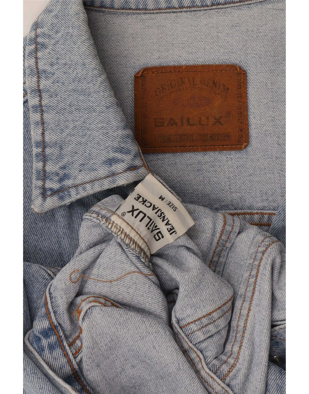 Vintage ženska crop traper jakna UK 14 srednje plavi pamuk