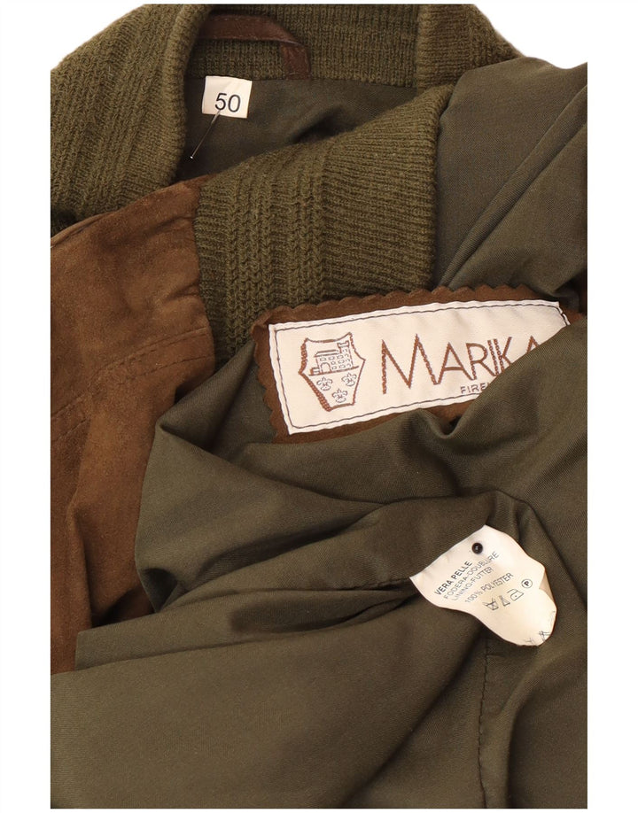 Vintage muška bomber jakna od brušene kože IT 50 velika smeđa koža