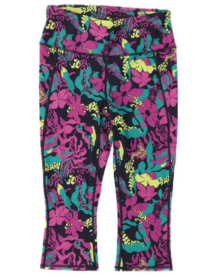 TCM ženske kapri tajice UK 12 srednje raznobojni cvjetni poliester