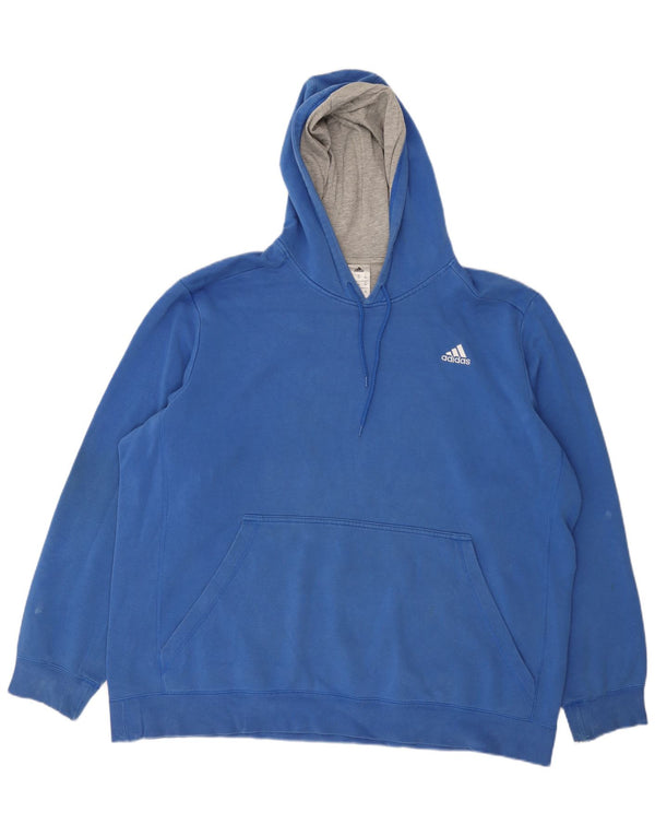 Adidas muška majica s kapuljačom 2XL plavi pamuk