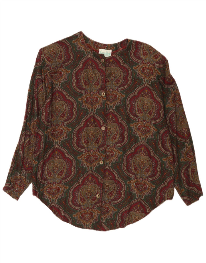 Vintage ženska košulja bluza UK 14 srednje raznobojna paisley viskoza
