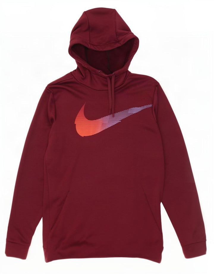 Nike muški Dri Fit grafički džemper s kapuljačom veliki kestenjasti poliester