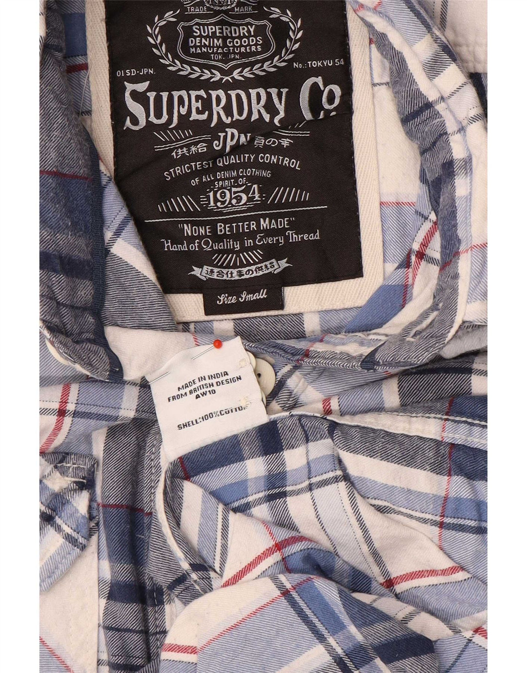 Superdry muška flanelska košulja od malog plavog kariranog pamuka