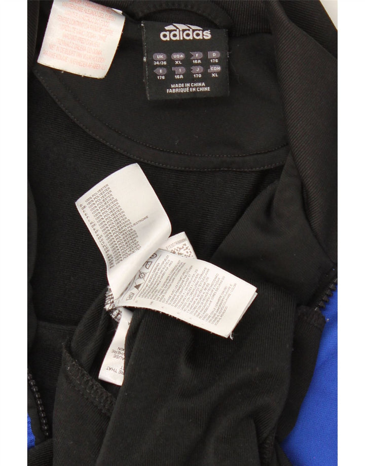 ADIDAS Boys Tracksuit Top Jacket 15-16 Years Black Colourblock Polyester Vintage Adidas and Second-Hand Adidas from Messina Hembry 