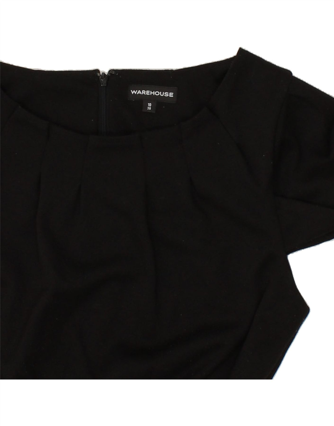WAREHOUSE Womens Short Sleeves Sheath Dress UK 10 Small Black Polyamide Vintage Warehouse and Second-Hand Warehouse from Messina Hembry 