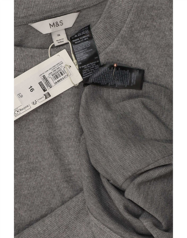 Marks & Spencer ženska majica kratkih rukava UK 16 veliki sivi poliester