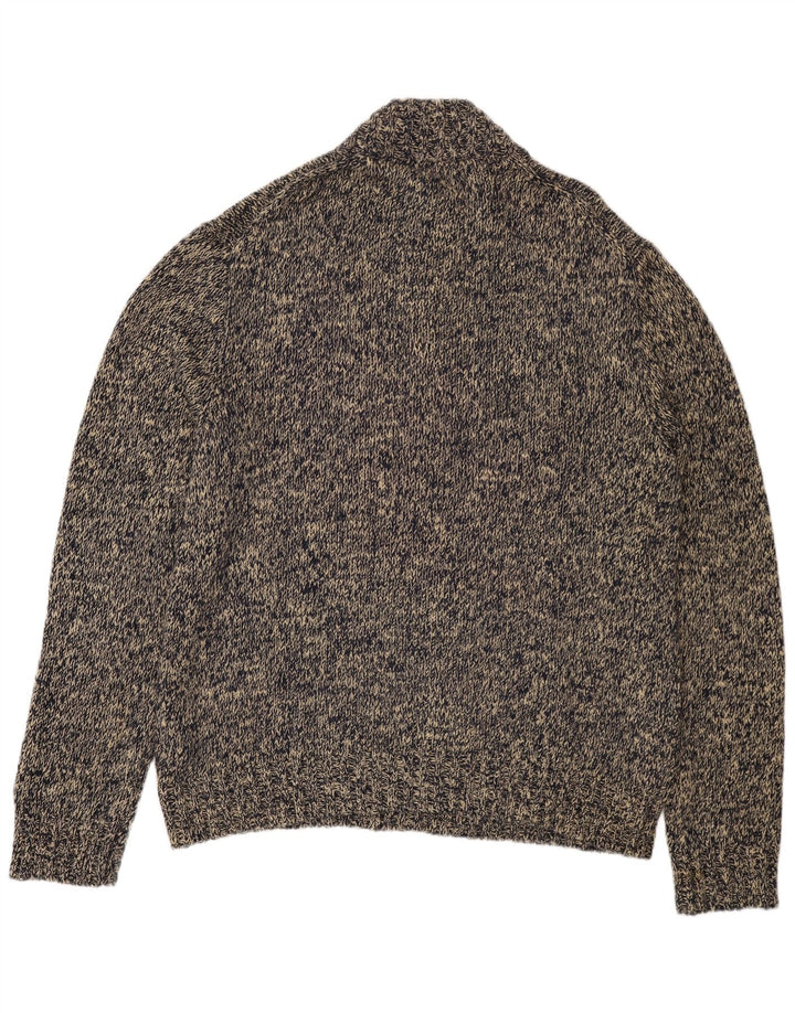 POLO RALPH LAUREN Muški pulover s dugmadima i ovratnikom 2XL sivi flekasti pamuk