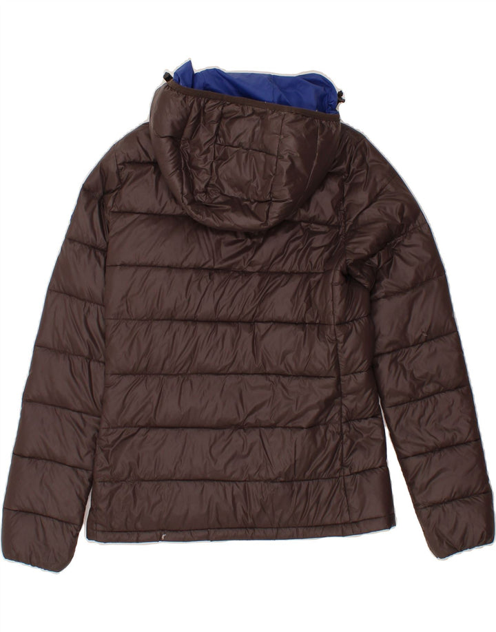 BEST COMPANY Womens Hooded Padded Jacket UK 12 Medium Brown Vintage Best Company and Second-Hand Best Company from Messina Hembry 