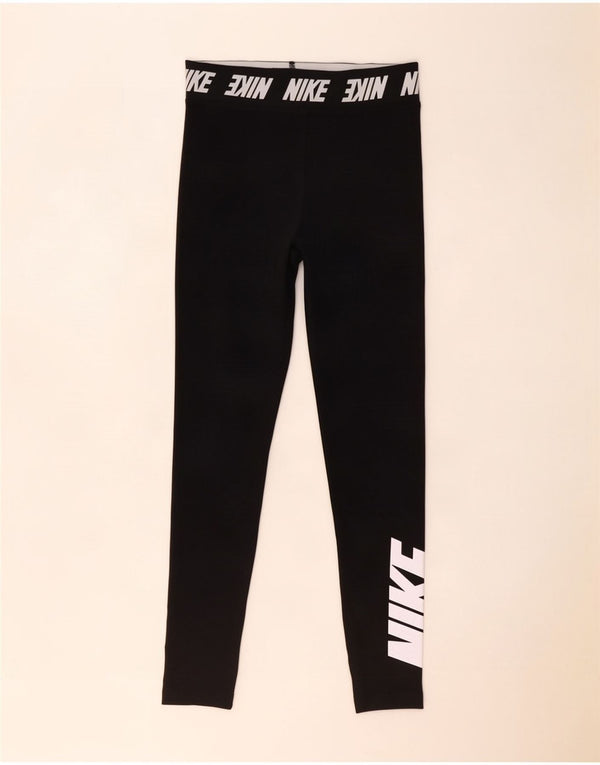 Nike ženske grafičke tajice UK 12 srednje crne pamučne blokove