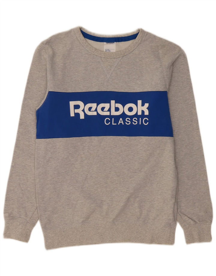 REEBOK Muška trenirka s grafičkim motivima Mali sivi pamuk u blokovima boja