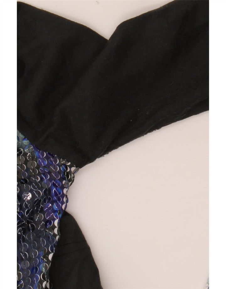 DESIGUAL Ženska majica dugih rukava s grafikom UK 10 Mali crni poliester