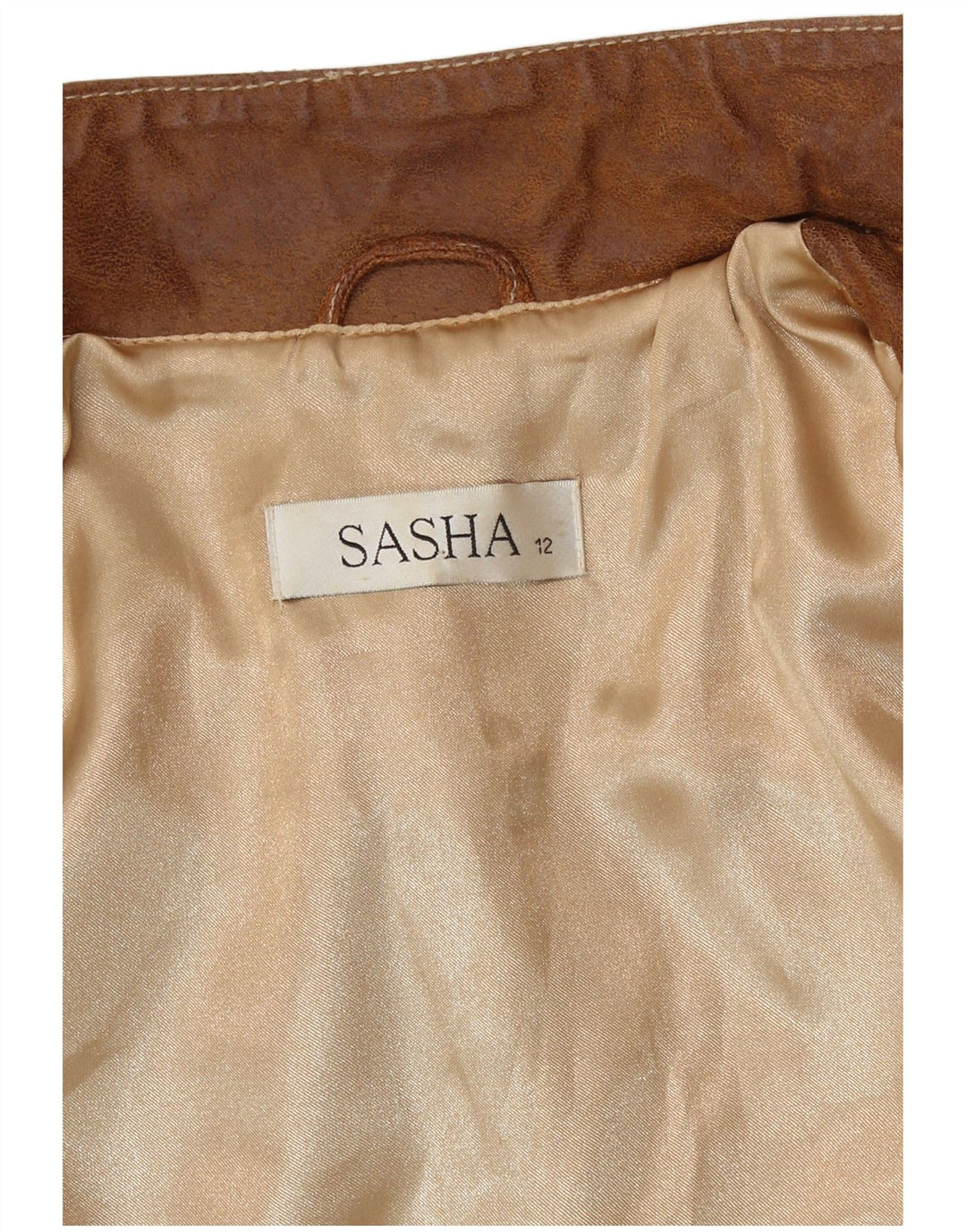 SASHA Womens Leather Jacket UK 12 Medium Brown Leather