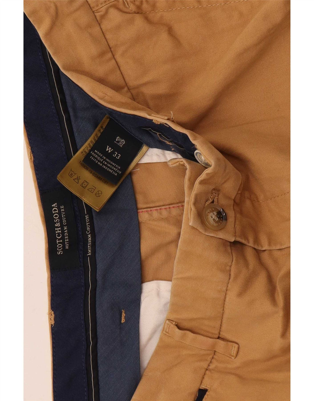 Scotch & Soda muške chino kratke hlače W33 srednje bež pamuk