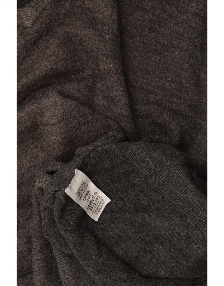 Marks & Spencer muški pulover s V-izrezom veliki sivi akril