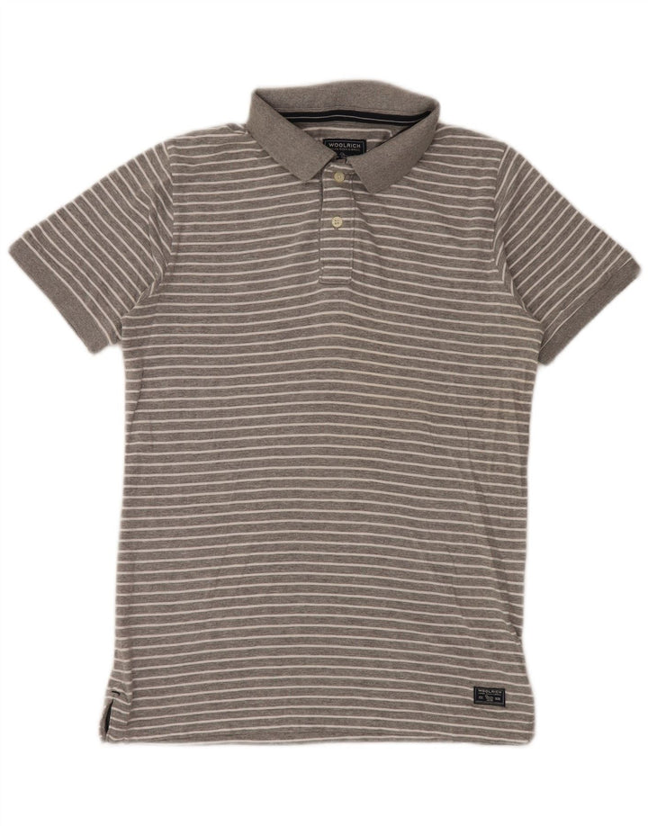 Woolrich muška polo majica na male sive pruge, pamuk