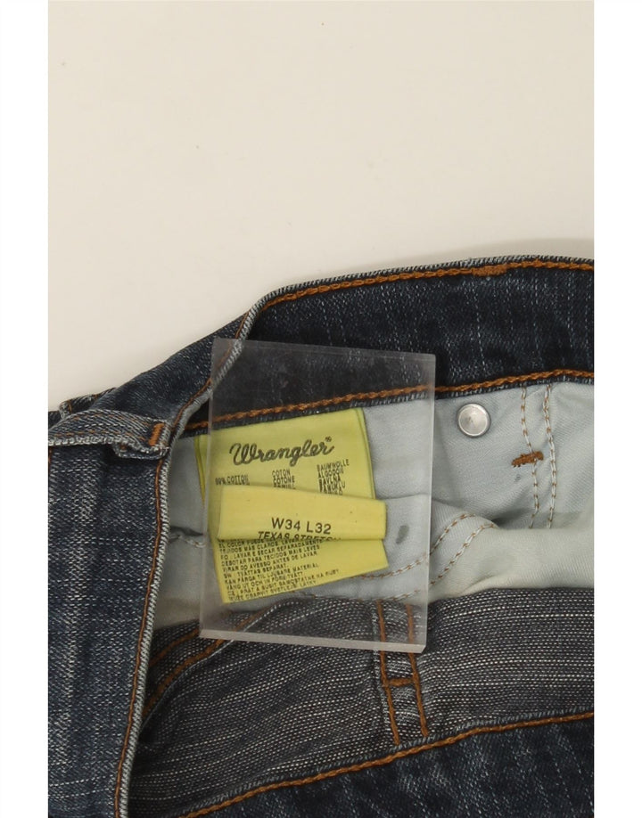 WRANGLER Muške rastezljive ravne traperice Texas W34 L32 plavi pamuk