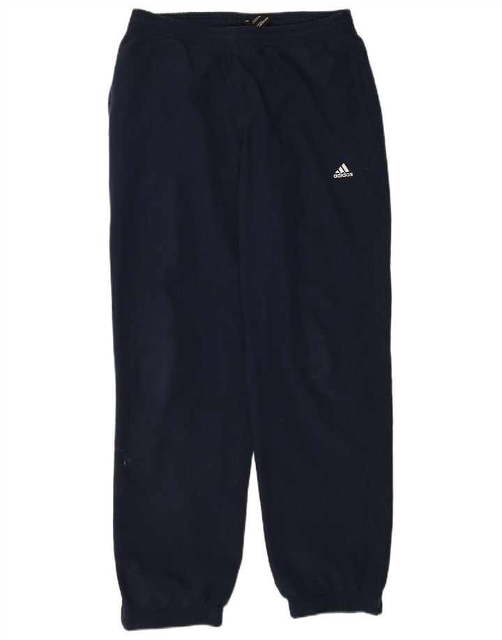 ADIDAS Mens Tracksuit Trousers Medium  Navy Blue Polyester