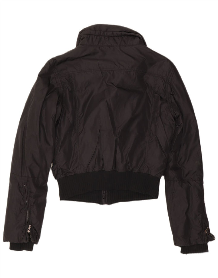 Calvin Klein Jeans Ženska skraćena bomber jakna UK 10 Mali crni poliester