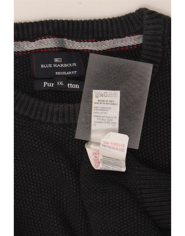 Marks & Spencer muški plavi pulover s okruglim izrezom 2XL tamnoplavi