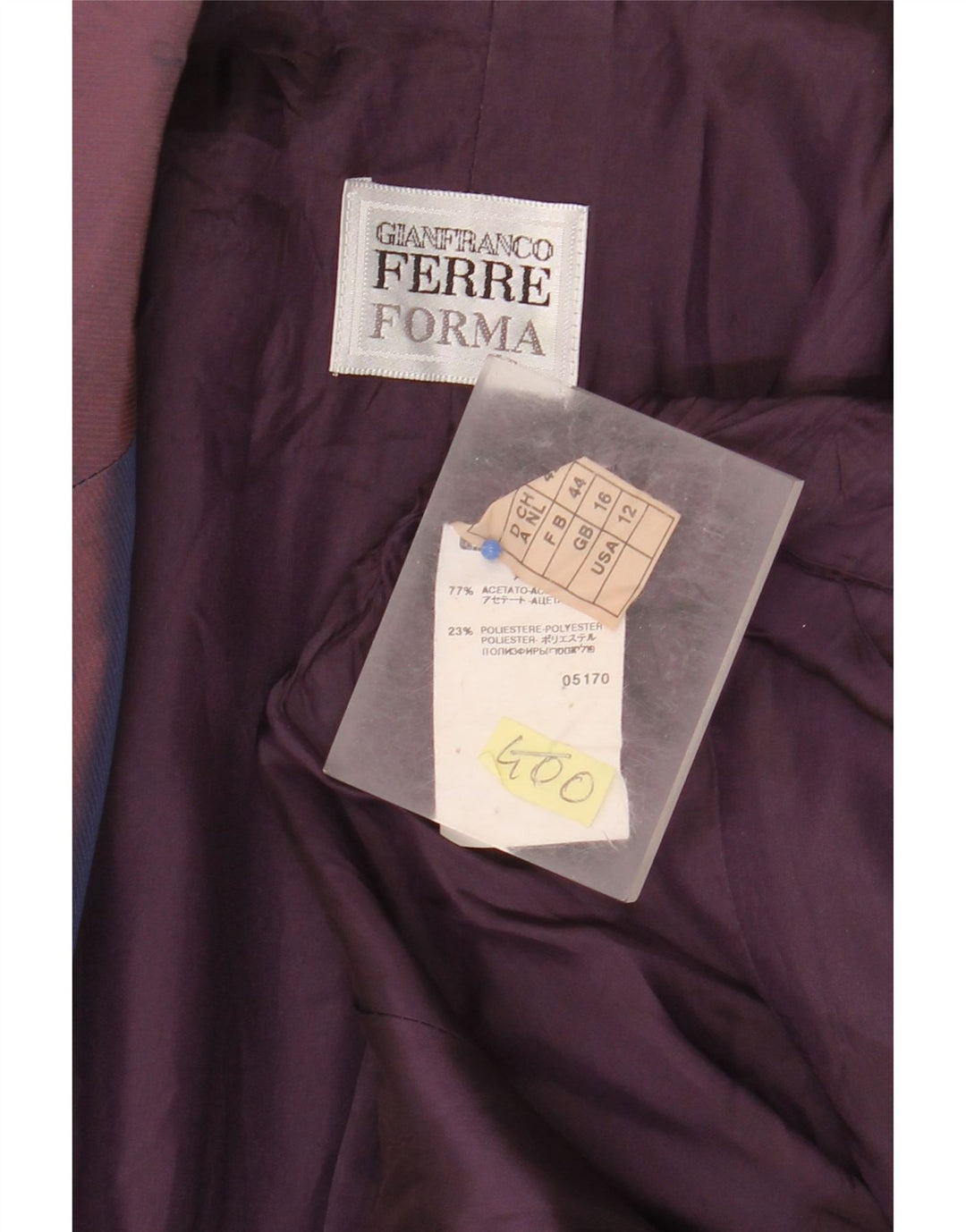 GIANFRANCO FERRE Ženska jakna sa 2 gumba UK 16 Velika ljubičasta cvjetna