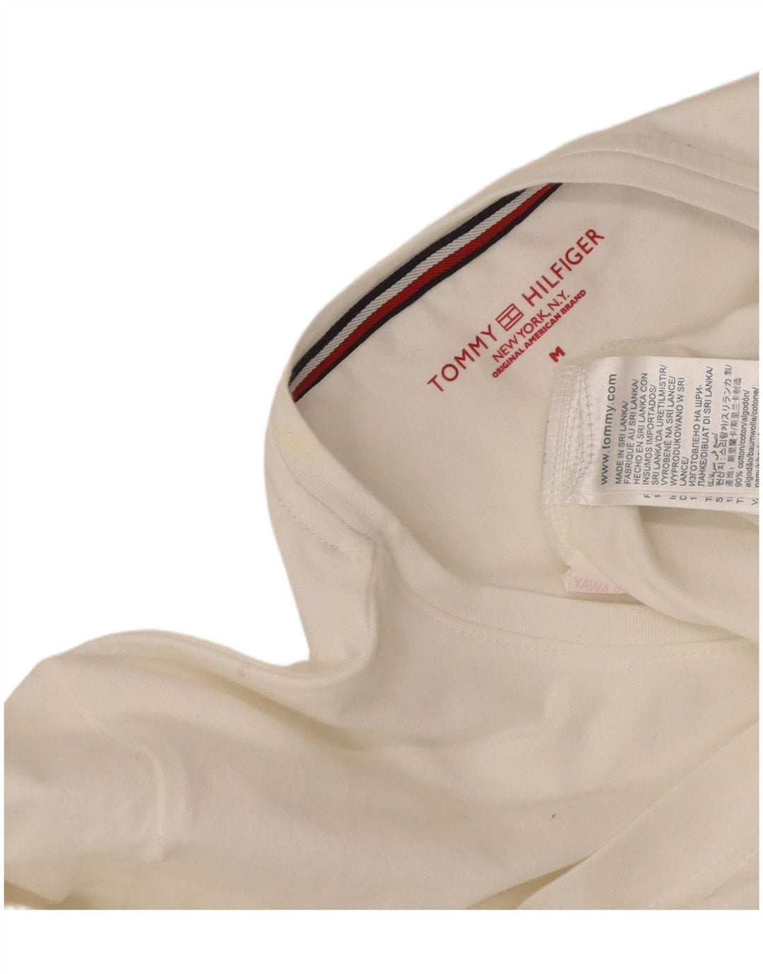 TOMMY HILFIGER Ženska majica kratkih rukava UK 14 Srednje bijeli pamuk