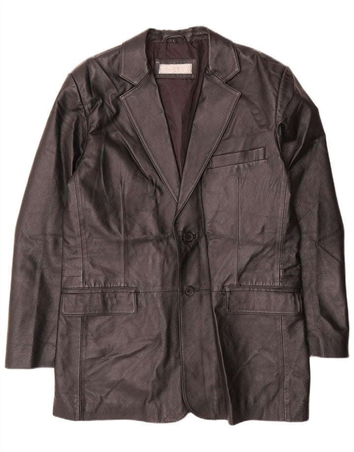 VINTAGE muška kožna jakna sa 2 gumba UK 40 velika crna