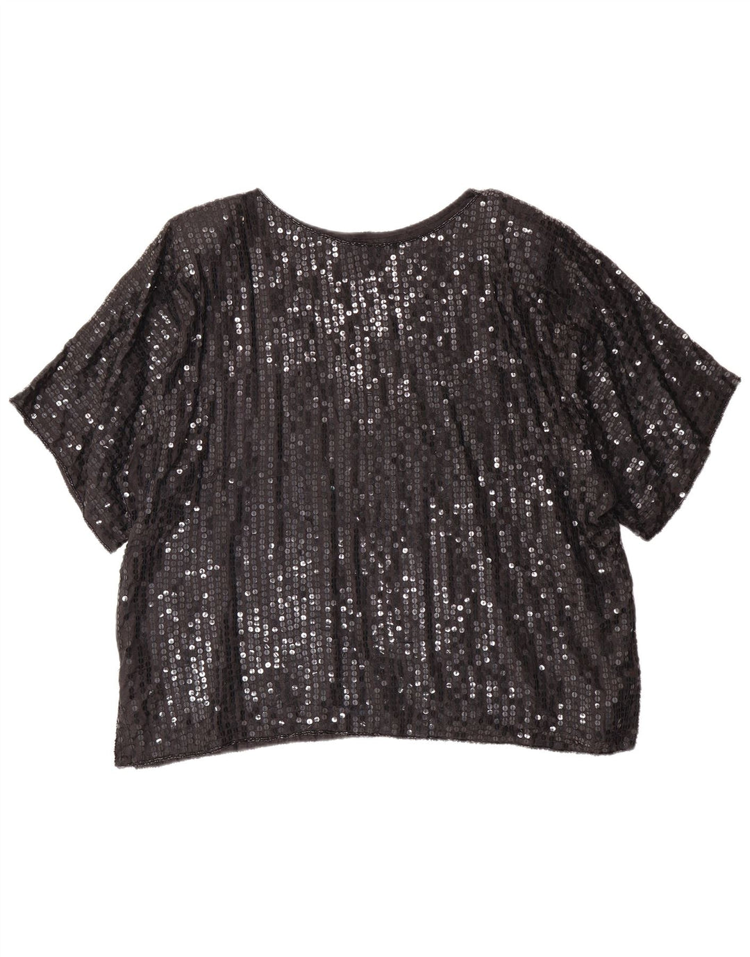 VINTAGE Womens Oversized Blouse Top IT 50 XL Black Viscose