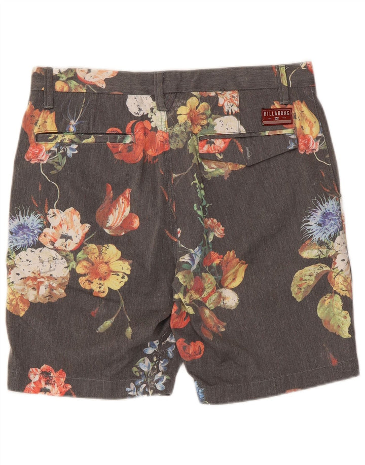 Billabong muške chino kratke hlače W30 Srednje sivi cvjetni poliester