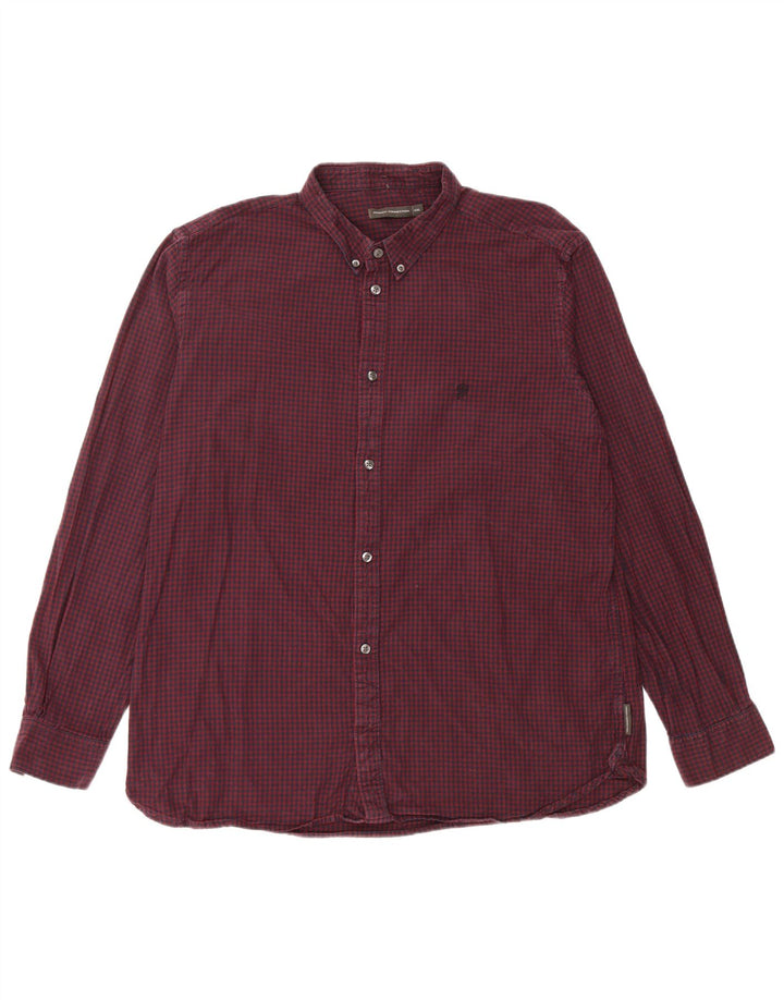 FRENCH CONNECTION Muška košulja od flanela 2XL tamnocrvena